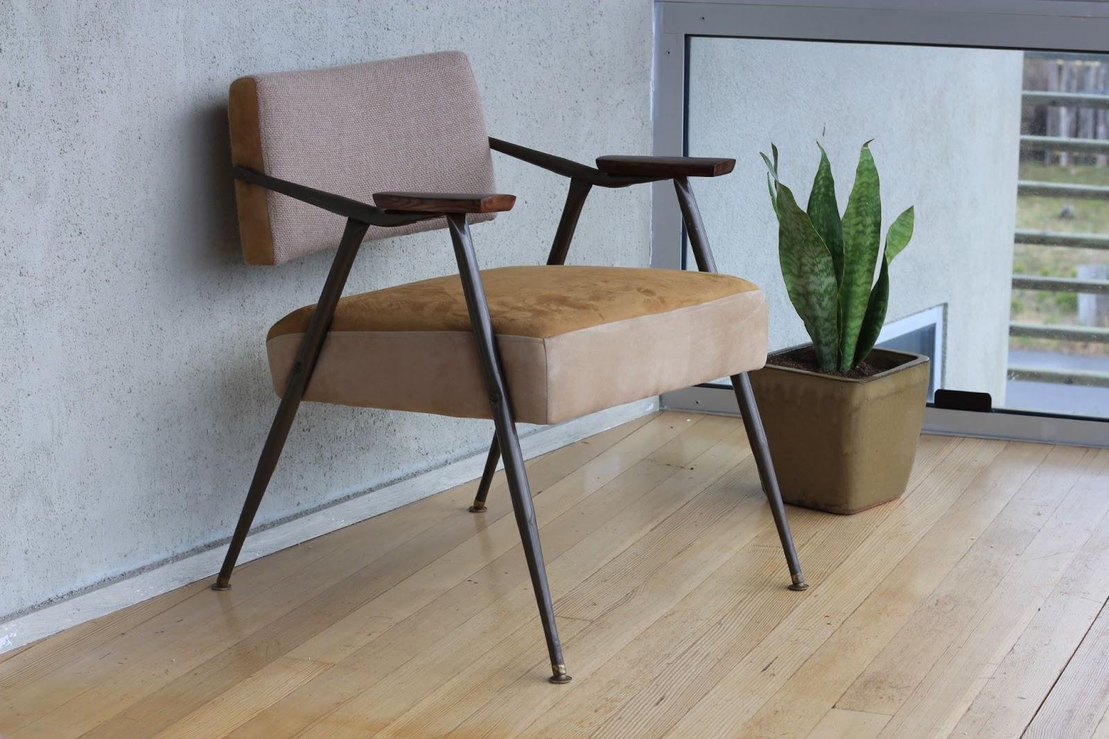 A Fancy Chair with Laminate Flooring that Looks Like a Realistic Wooden Floor